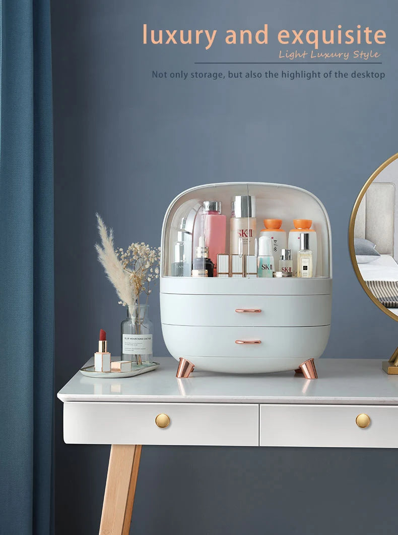 Conteneur de maquillage Boîte de vernis Organisateur de rangement de bureau Tiroir de maquillage Grande boîte Capacité cosmétique Stockage Organisateur de bijoux pour ongles