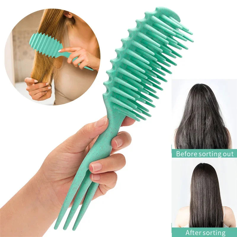 Curly Hair Brush Gentle Detangling Hairbrush Scalp Massage 3-in-1 Multifunction Curl Comb Defining Curly Hair Styling Tools