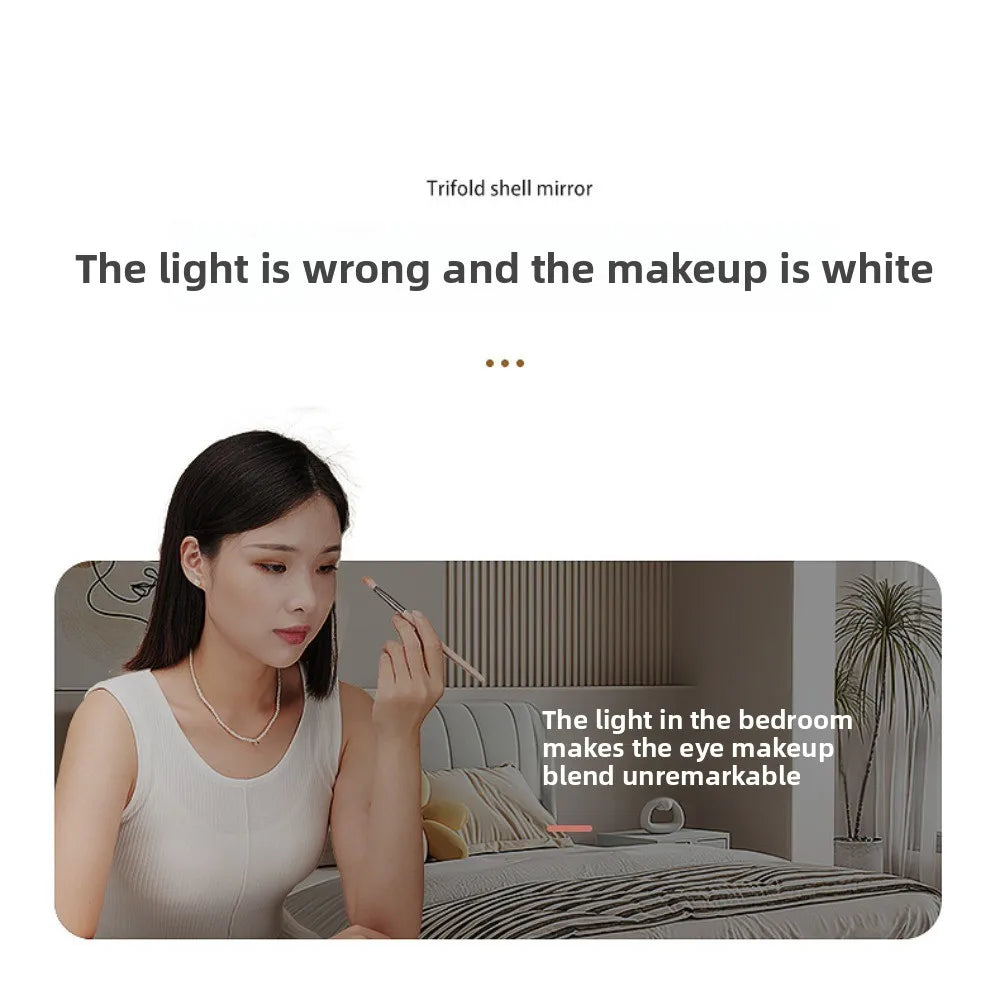 Makeup LED Touch Screen Makeup Mirror Foldable Illuminated 3 Colors Lighting Modes USB Rechargeable Cosmetic Mirror Tools Mirror