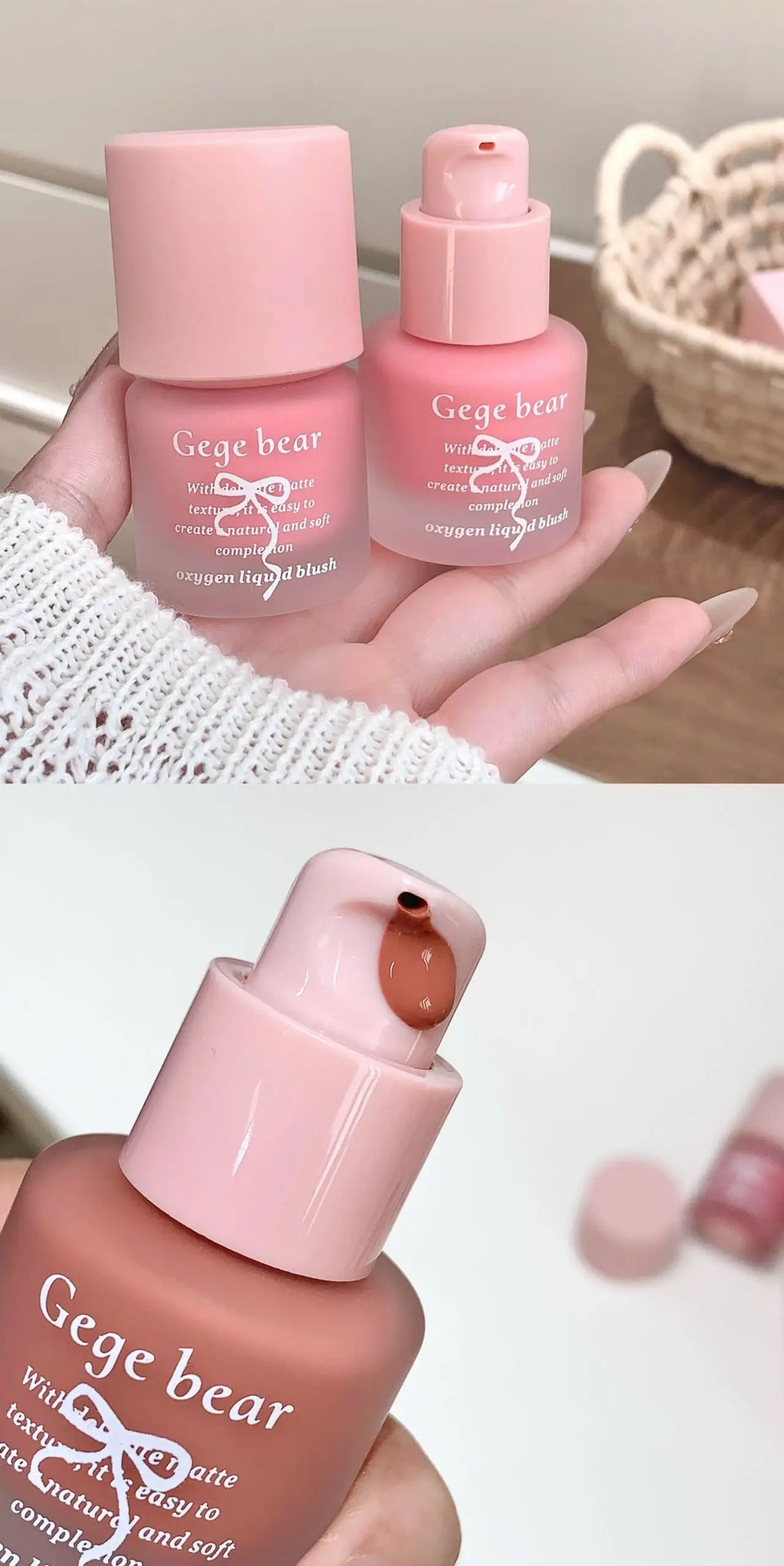 Gege Bear Light Blush Liquid Moisturizing Mirror Vitality Moisturizing Whitening Brightening Natural Rouge