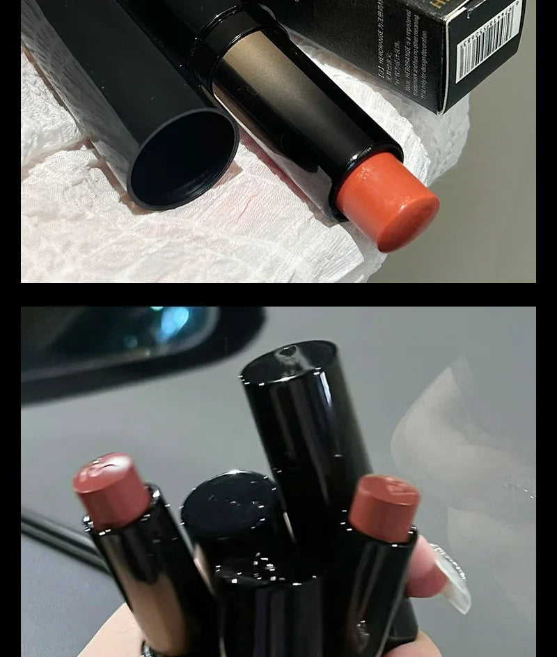 Miroir à faible saturation Lumière d’eau Brillant à lèvres solide Miroir Rouge à lèvres rouge à lèvres hydratant Teinte Nature Lèvre nue Maquillage Cosmétiques