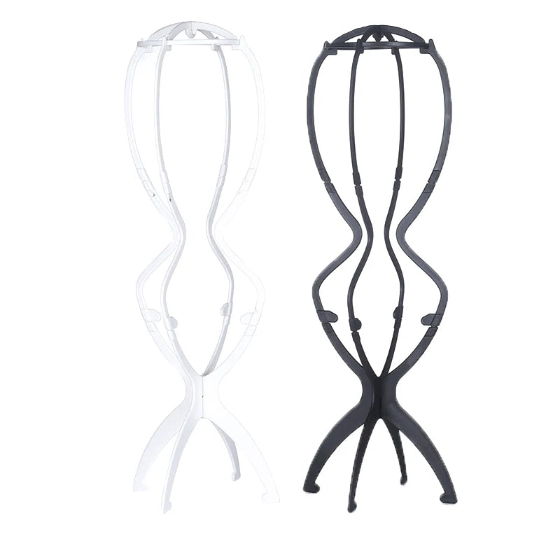 HUA 1PCS Wig Stand Collapsible Wig Holder Durable Wig Display 20 Inch Tool Travel Wig Stand For Styling Display Women Long Wig