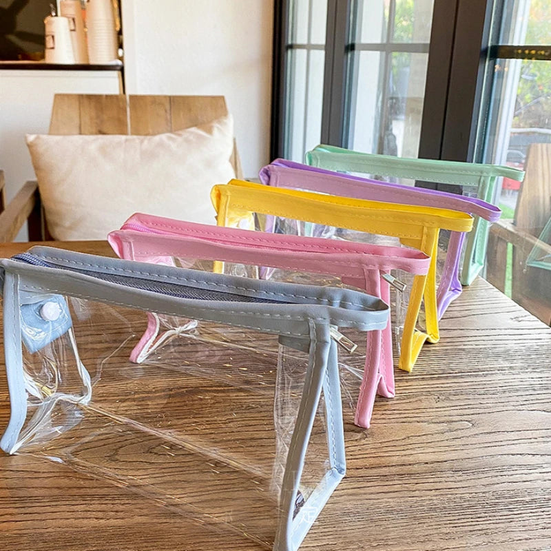 1PC Large Capacity Waterproof Cosmetic Bag Clear Summer Storage Makeup Organizer Bags Supplies Girl Transparent Pencil Case