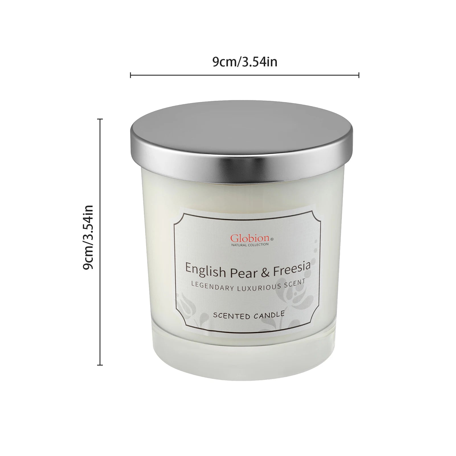 Scented Candle English Pear and Freesia Aromatherapy Candle Glass Jar + Lid 7oz for Home 45 Hours Burn Time Gift for Birthday