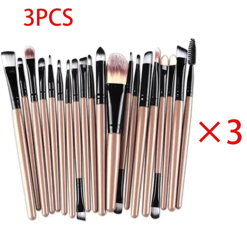 20pcs Pinceau à yeux Pinceau à fard à paupières complet Outil de beauté