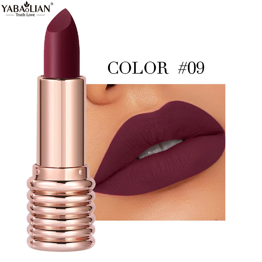 1pc Matte Lipsticks Waterproof Velvet Nude Lipstick Sexy Red Lip Stick Pigment Makeup Pink Lip Gloss Long Lasting Makeup
