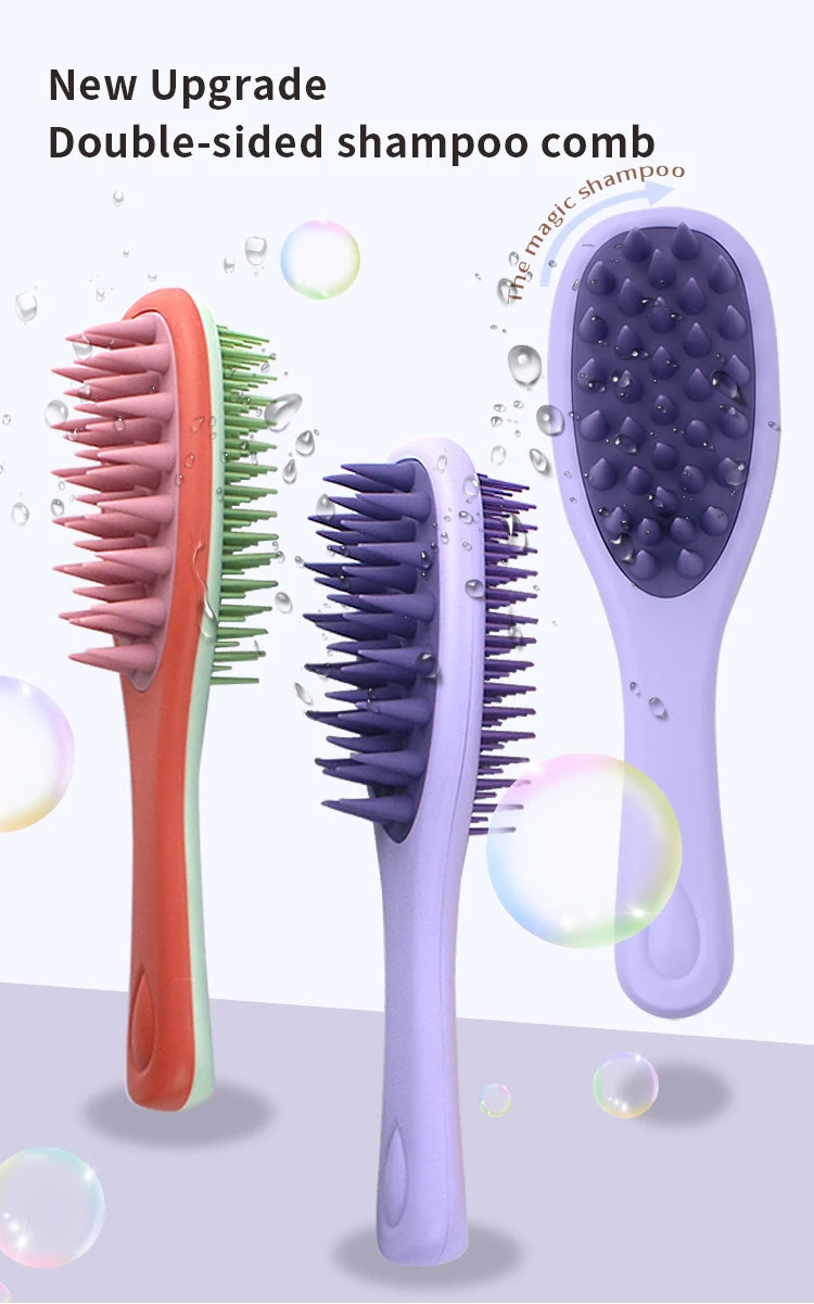 Peigne 2 en 1 pour shampooing et brosse double face