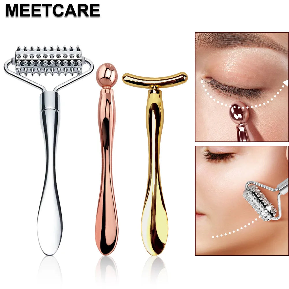 2in1 Mini Eye Massage Stick Face Lifting Massage Anti Cream Eye Pouch Dark Circles Spoon Applicator Facial Mixing Scoop Tool