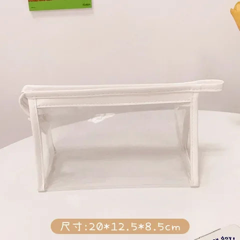 1PC Large Capacity Waterproof Cosmetic Bag Clear Summer Storage Makeup Organizer Bags Supplies Girl Transparent Pencil Case