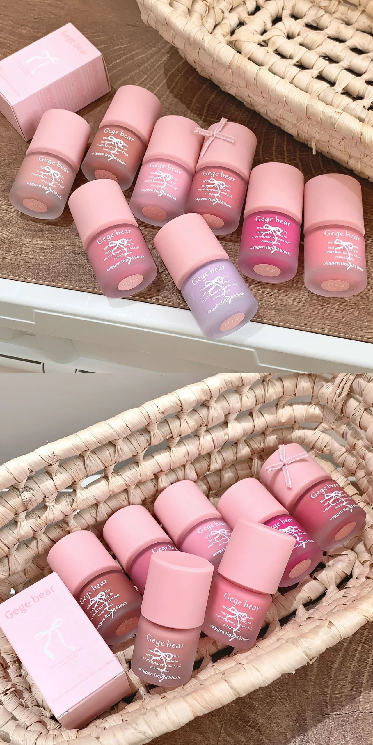 Gege Bear Light Blush Liquid Moisturizing Mirror Vitality Moisturizing Whitening Brightening Natural Rouge