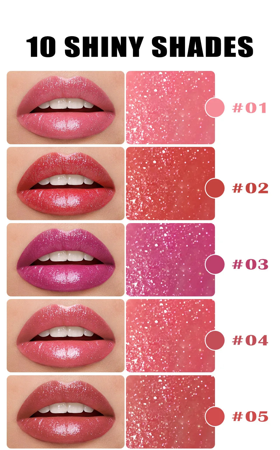 10 couleurs design rouge à lèvres pack unique rouge à lèvres couleur durable brillant à lèvres