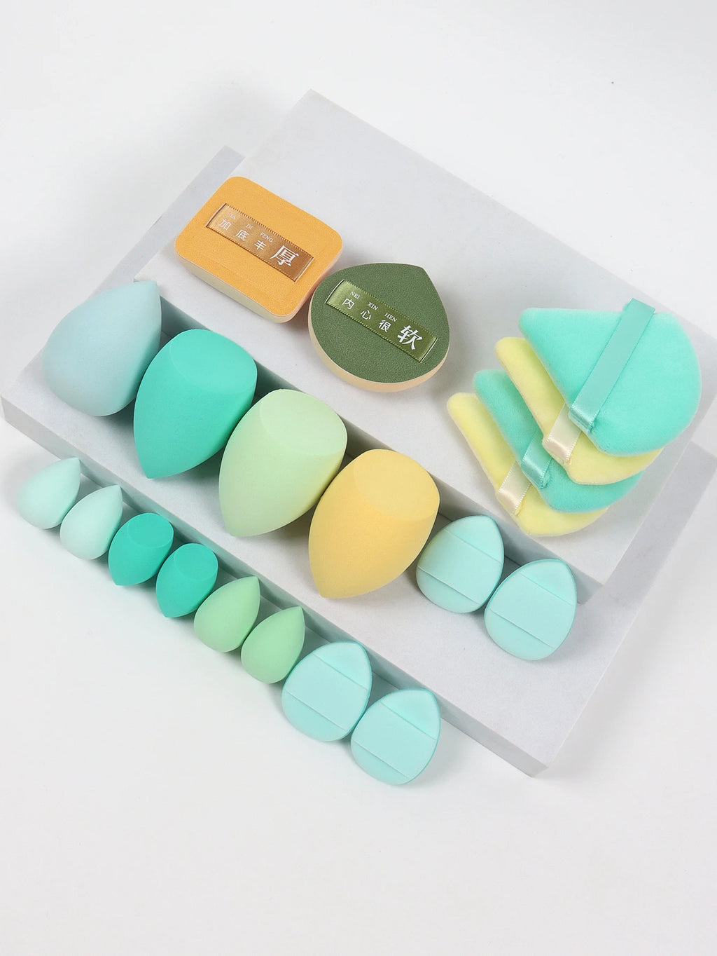 20 Pcs Pink Makeup Sponge and Makeup Puff Set Suitable for Face Cream and Powder Concealer Powder Makeup Machine