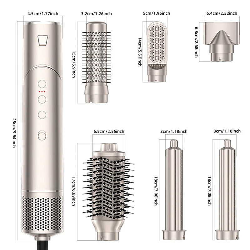 Avec une grande popularité vendant un peigne à air chaud à grande vitesse, un rouleau automatique, un sèche-cheveux électrique pliant domestique 8 en 1