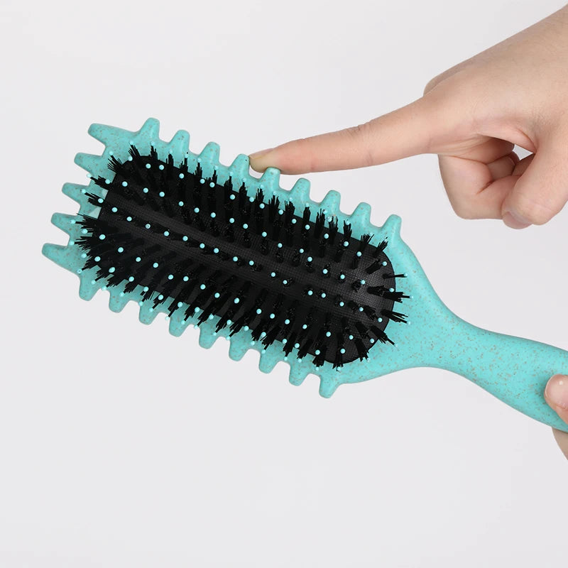 Salon Styling Curly Hair Styling Brush Curl Hair Brush pour le peignage et la mise en forme des boucles pour hommes et femmes Réduire les outils de traction