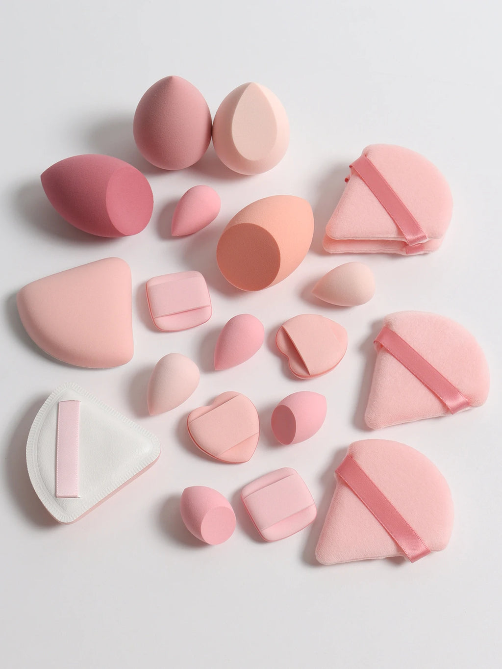20 Pcs Pink Makeup Sponge and Makeup Puff Set Suitable for Face Cream and Powder Concealer Powder Makeup Machine