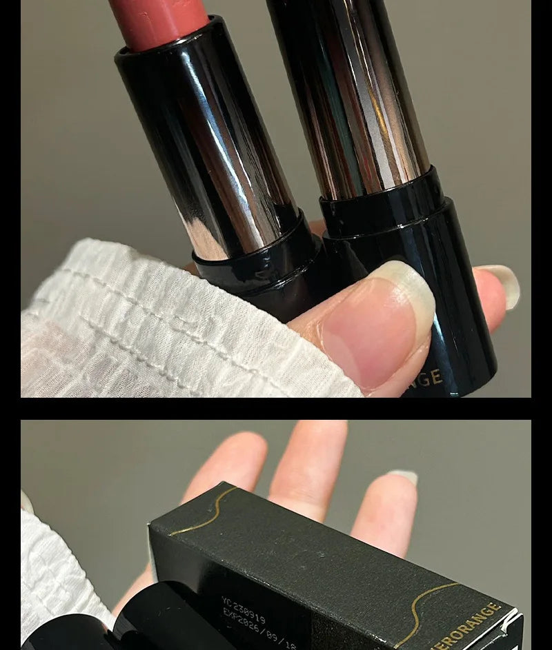 Miroir à faible saturation Lumière d’eau Brillant à lèvres solide Miroir Rouge à lèvres rouge à lèvres hydratant Teinte Nature Lèvre nue Maquillage Cosmétiques