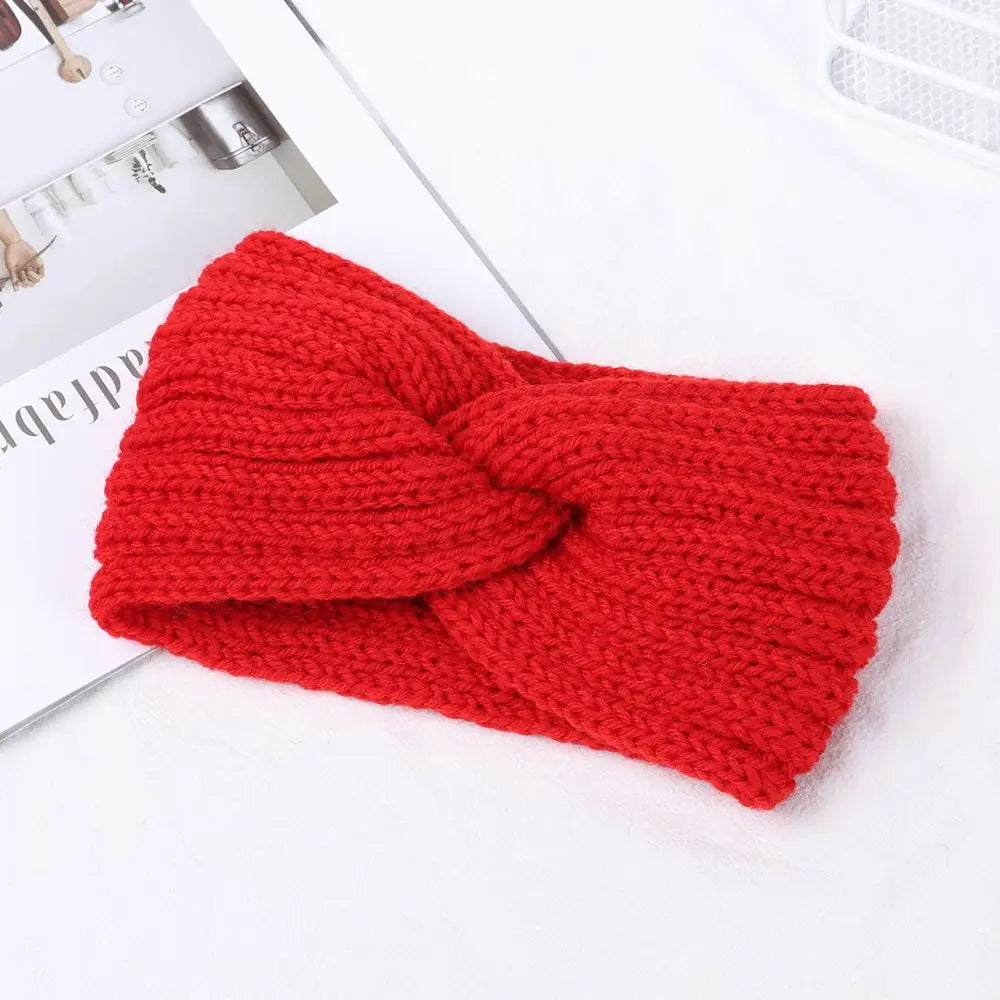 Women Weaving Cross Headband Knitting Warm Headwear Leopard Bowknot Turban Wide Fashion Winter Cycling Crochet Turban Colorful