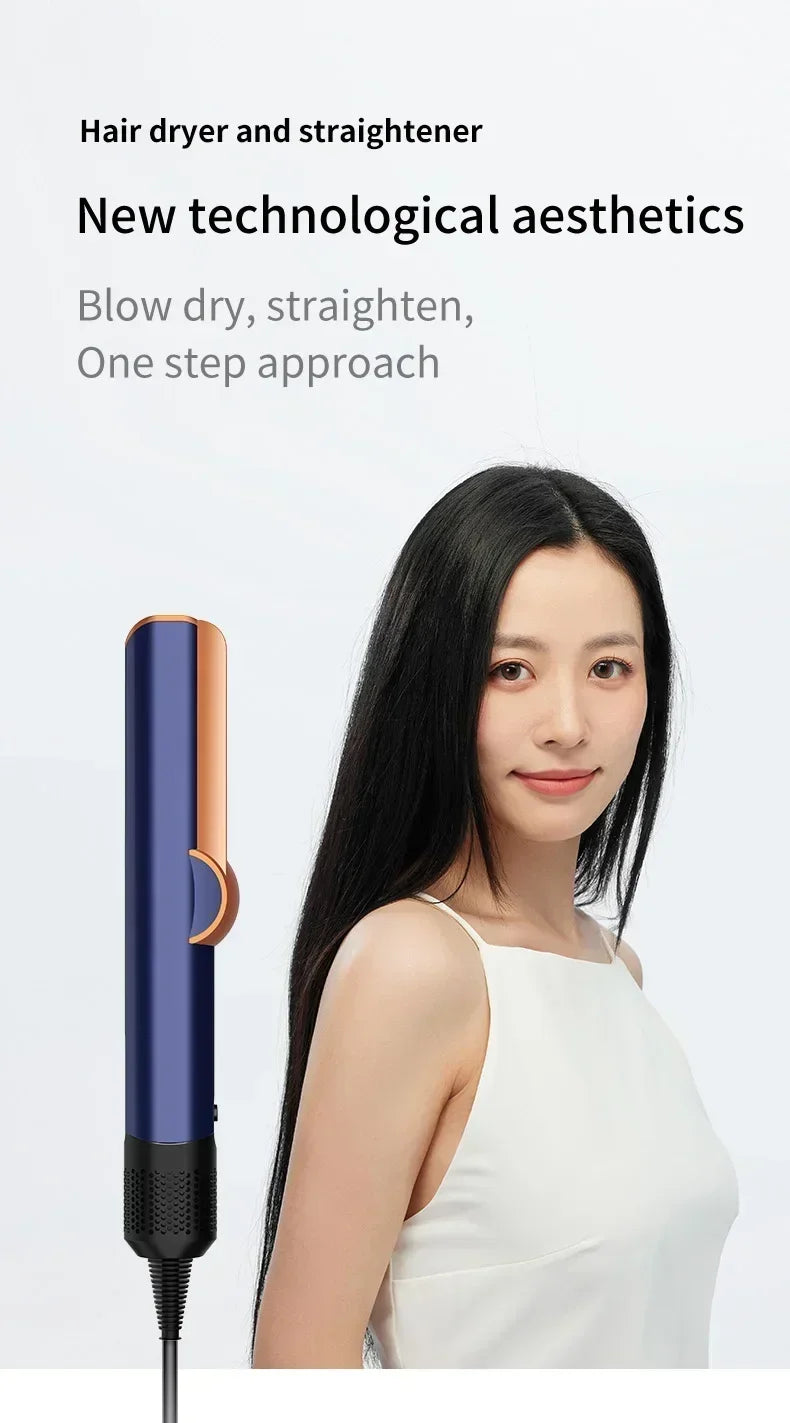 2 IN 1 Professional Hair Straightener & Hair Dryer Heat-Up Hair Flat Iron, Negative Ion Iron Long-Lasting Styling Tool