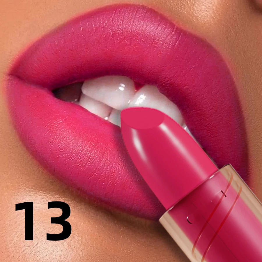 14-color Matte Lipstick  Red Lip Stick Waterproof Sexy Korean Makeup Lip Tint Brown Pink Lip Cosmetic Long Lasting Lip Gloss