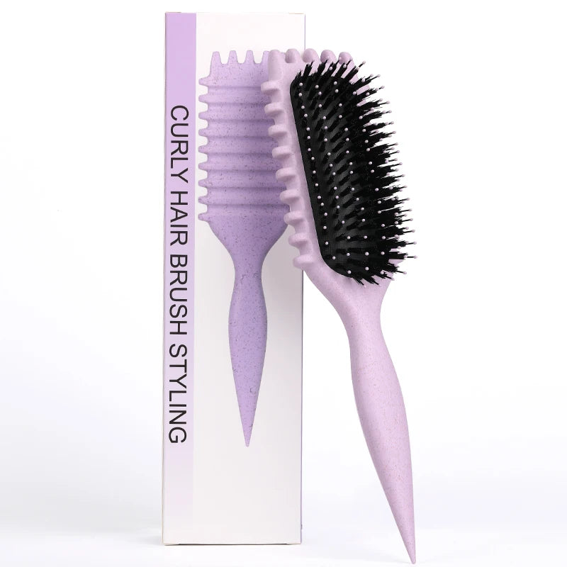 Salon Styling Curly Hair Styling Brush Curl Hair Brush pour le peignage et la mise en forme des boucles pour hommes et femmes Réduire les outils de traction