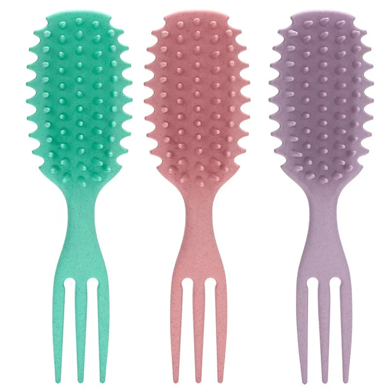 Curly Hair Brush Gentle Detangling Hairbrush Scalp Massage 3-in-1 Multifunction Curl Comb Defining Curly Hair Styling Tools