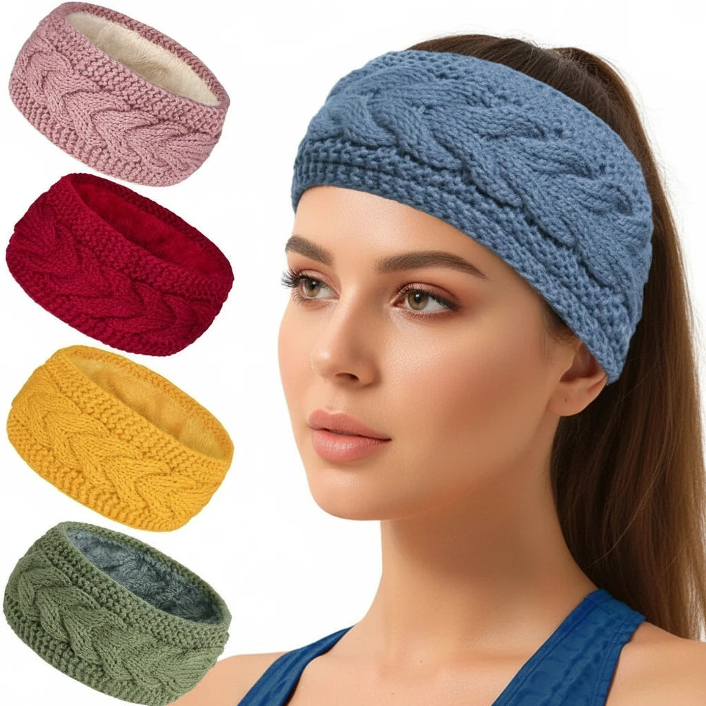 Couche intérieure tricotée d’hiver avec bandeau en velours coupe-vent et Keepwarm