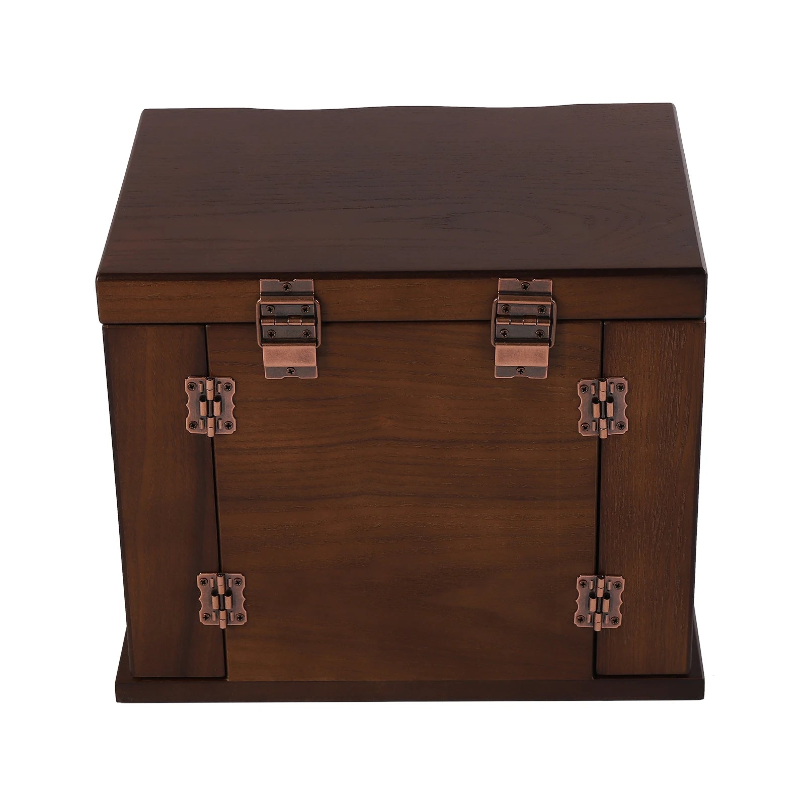 Wood Organizer Combo Lock Vintage Style Storage Box With Mirror, High Quality Wood Jewelry Necklace Chest Armoire Drawer