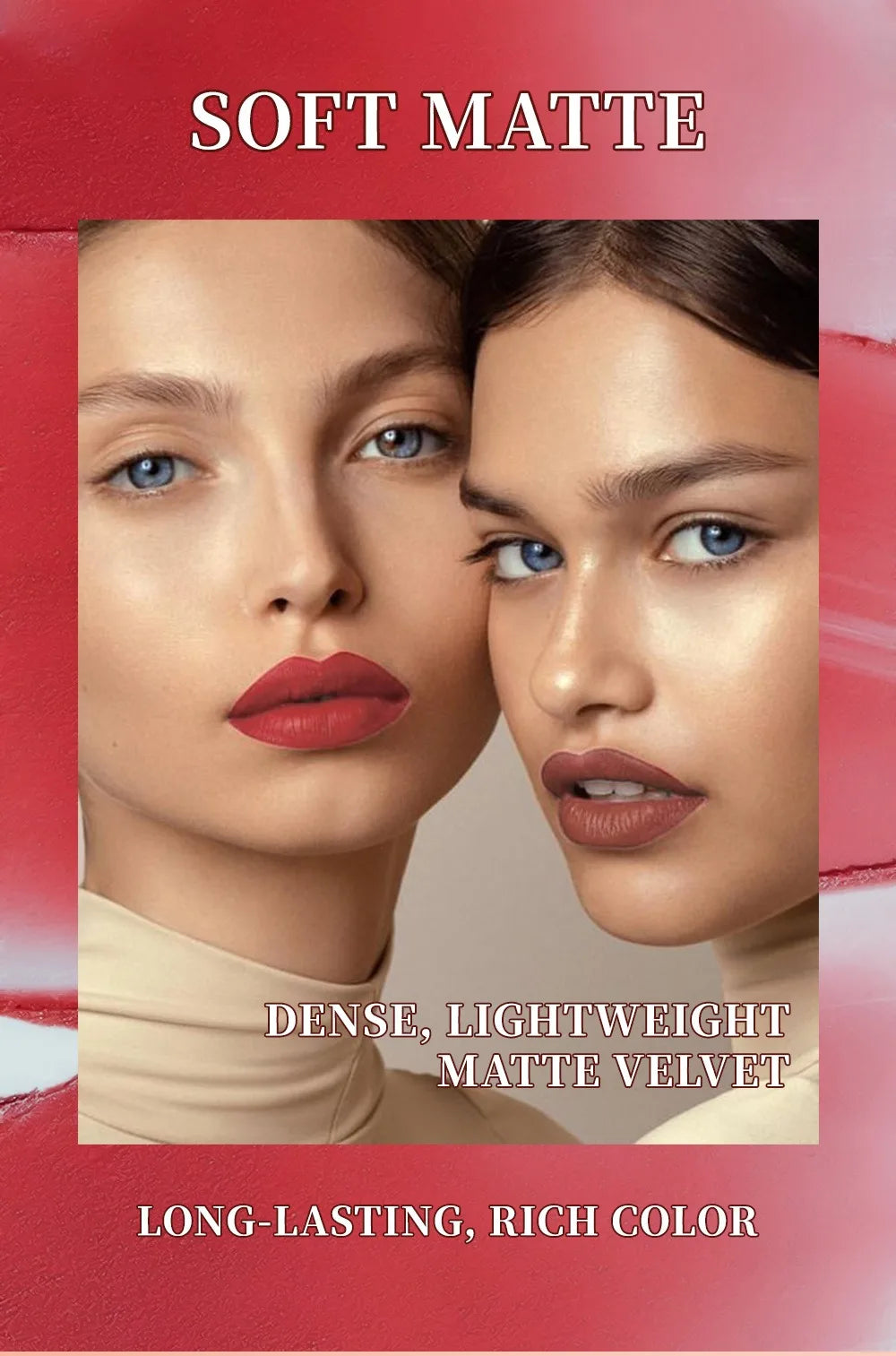 6PCS Ensemble de crayons de rouge à lèvres mats qui durent Twist-Up