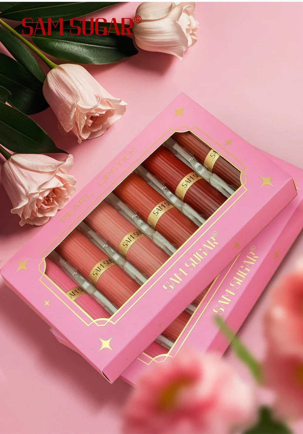 Rouge à lèvres Diamond Glitter Hydratant Rose étincelant Imperméable Brillant à lèvres Métallique Rouge à lèvres Sexy Teinte à lèvres Maquillage des lèvres