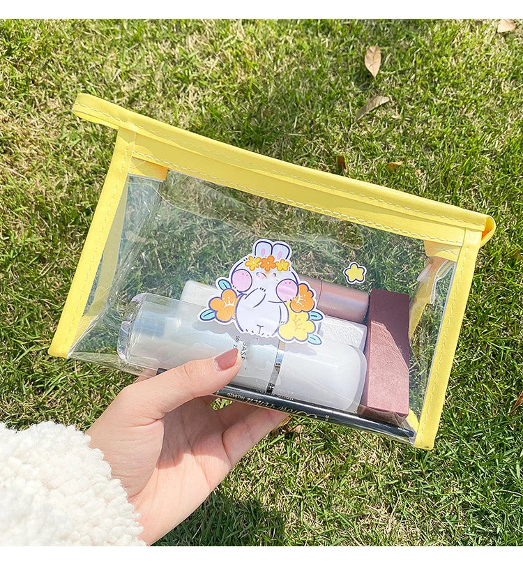 1PC Large Capacity Waterproof Cosmetic Bag Clear Summer Storage Makeup Organizer Bags Supplies Girl Transparent Pencil Case
