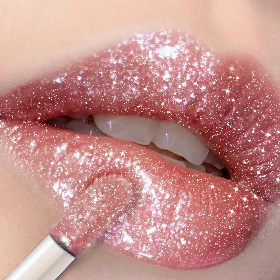 18 couleurs paillettes 1pcs Lip Glaze Gloss à lèvres longue durée Rouge à lèvres liquide imperméable Maquillage Huile à lèvres Teinte à lèvres Baume à lèvres hydratant