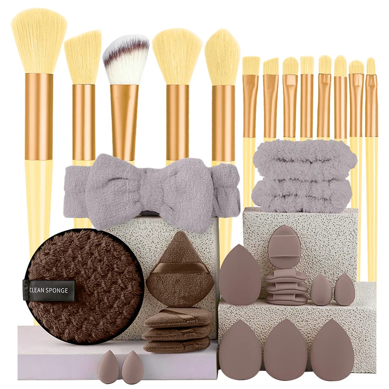 Ensemble de pinceaux de maquillage 13/33pcs Kit de pinceaux de maquillage professionnels doux
