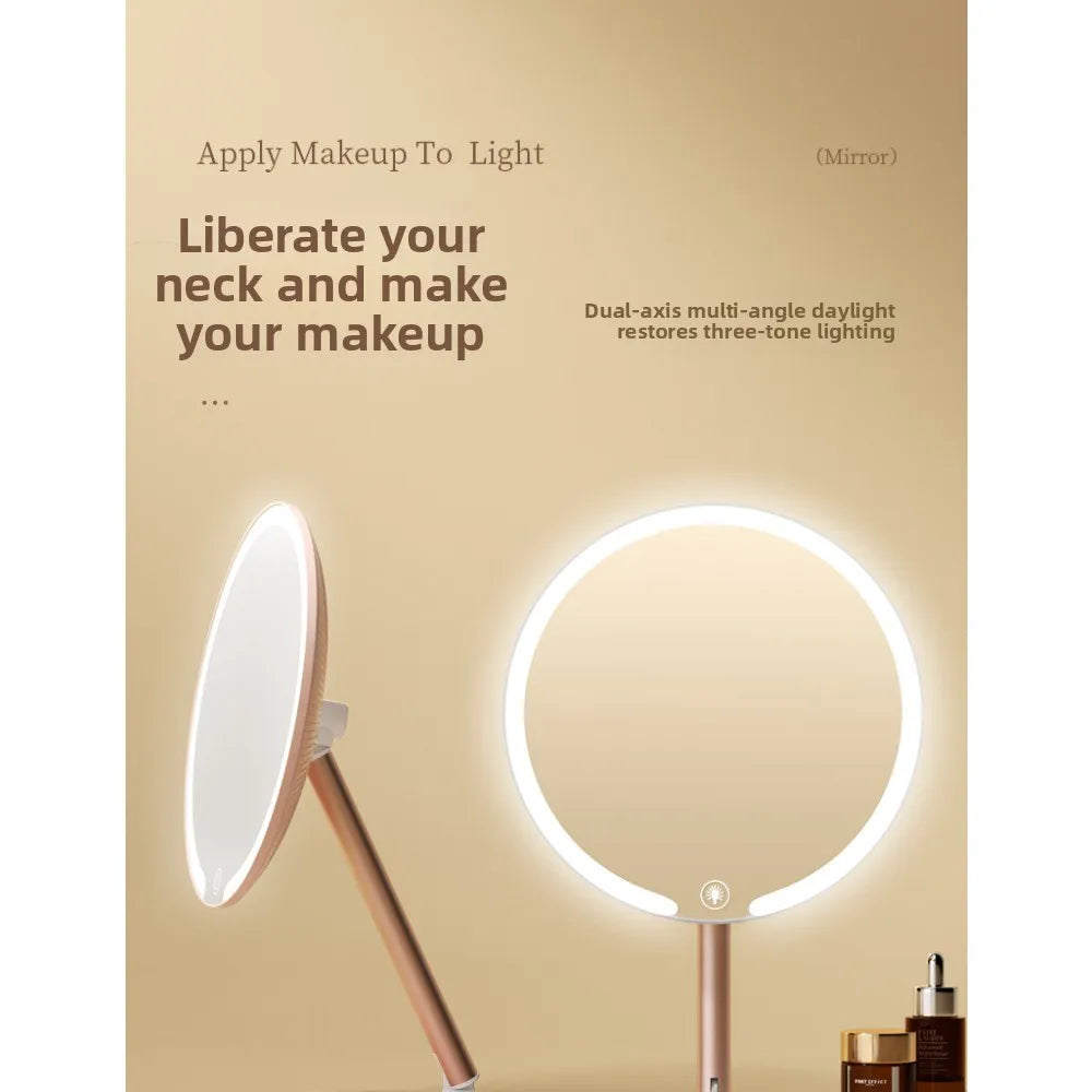 Makeup LED Touch Screen Makeup Mirror Foldable Illuminated 3 Colors Lighting Modes USB Rechargeable Cosmetic Mirror Tools Mirror