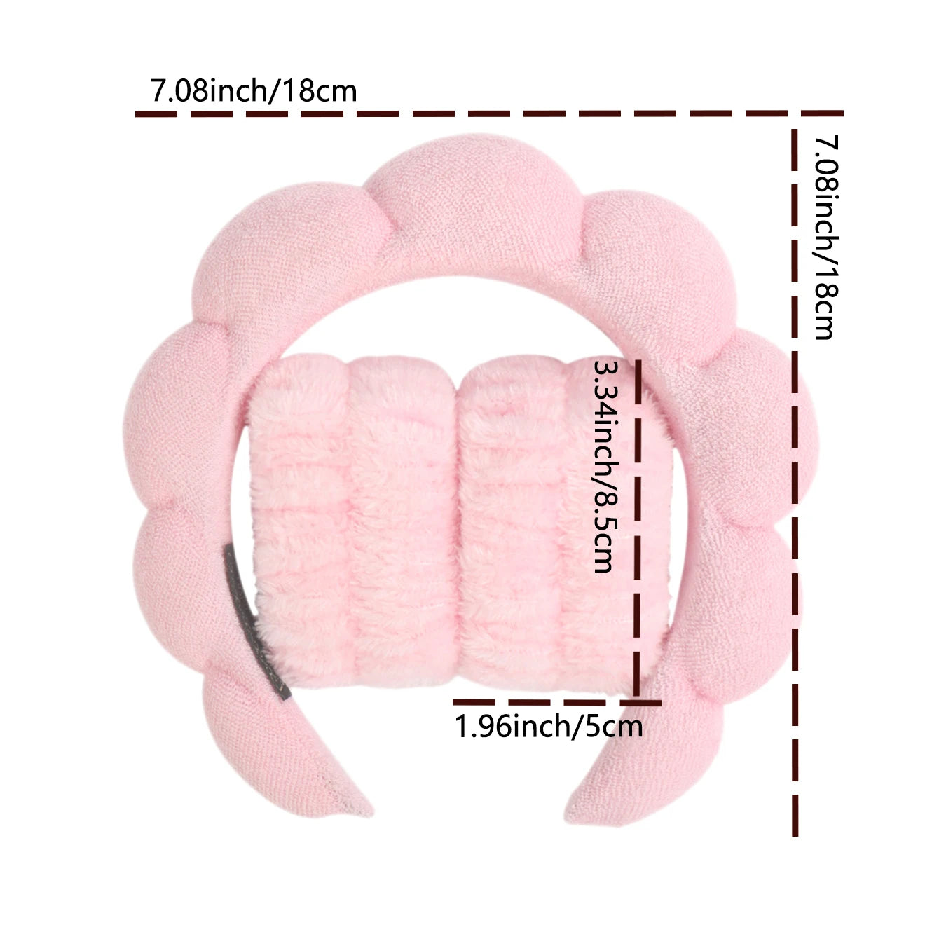 3Pcs Fashion Microfiber Washing Wristbands Scrunchies Puffy Headband Spa Bubble Headband for Washing Face Makeup Shower Skincare