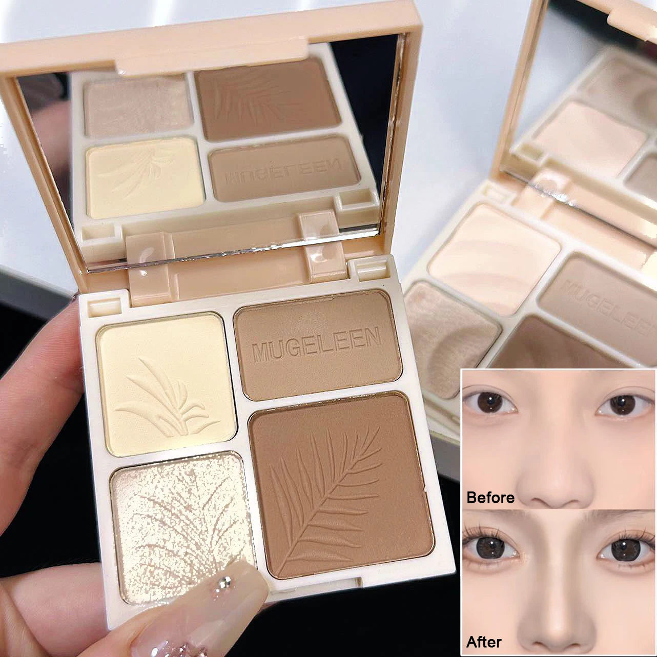 4 Colors Highlighter Contour 3D Facial Bronzer Cosmetic Brightening Beige Matte Highlights Palette Eye Shadow Nose Powder Makeup