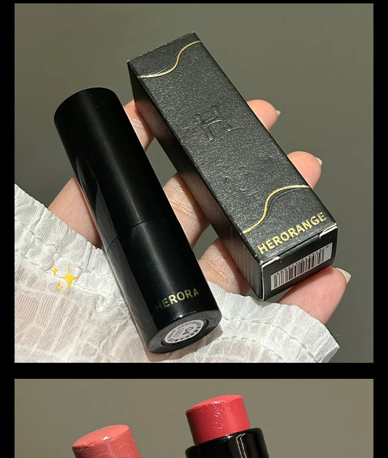 Miroir à faible saturation Lumière d’eau Brillant à lèvres solide Miroir Rouge à lèvres rouge à lèvres hydratant Teinte Nature Lèvre nue Maquillage Cosmétiques