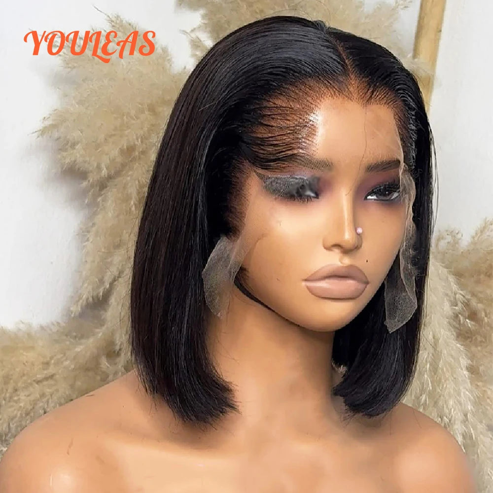 Lagos Hairline Straight Bob Perruque de cheveux humains Court Blond foncé 13x4 HD Lace Frontal Glueless Perruques Preplucked Prêt à porter