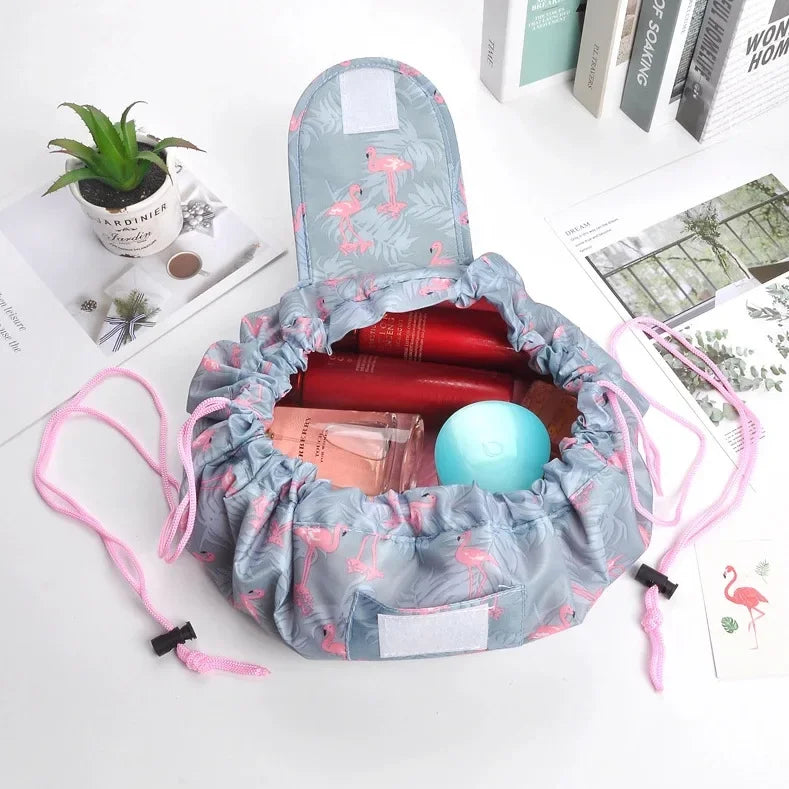 Women Drawstring Cosmetic Bag Travel Storage Makeup Bag Organizer Female Make Up Pouch Portable Waterproof Toiletry Beauty Case