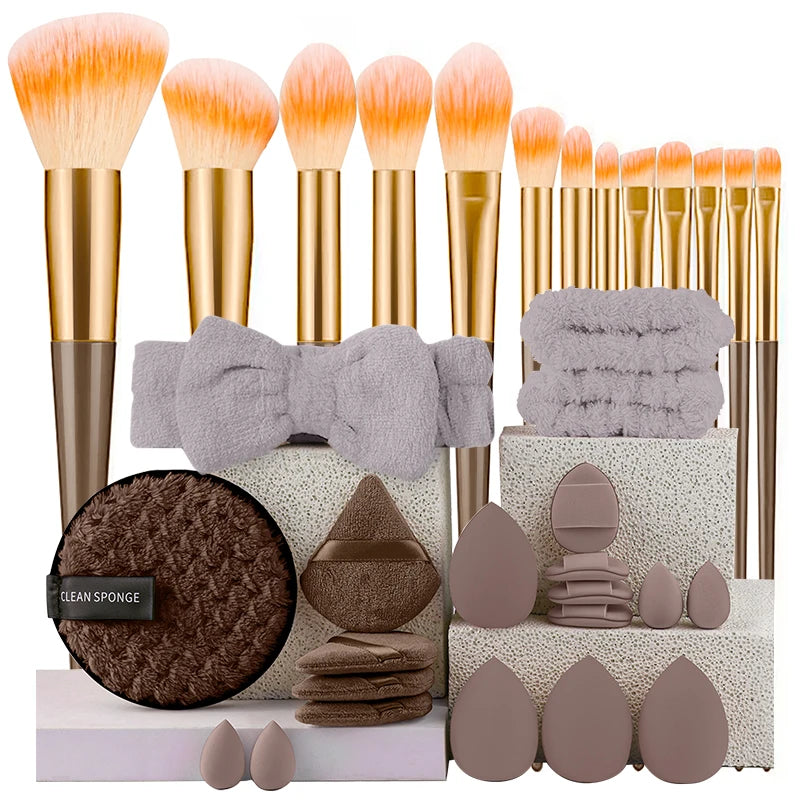 Ensemble de pinceaux de maquillage 13/33pcs Kit de pinceaux de maquillage professionnels doux