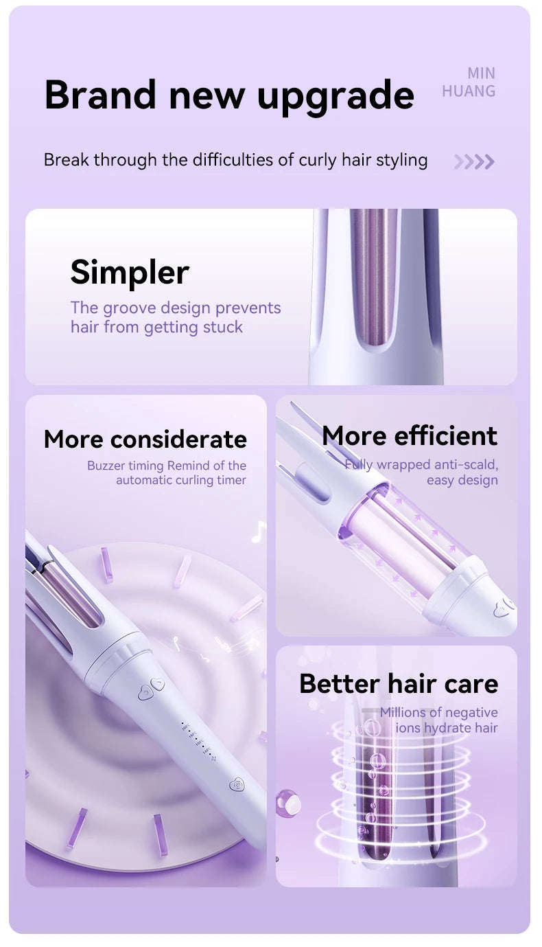 Fer à friser à friser 32mm Baguette à friser Pinces bouclées professionnelles Outil de coiffure de salon électrique en céramique Petit fer à sertir