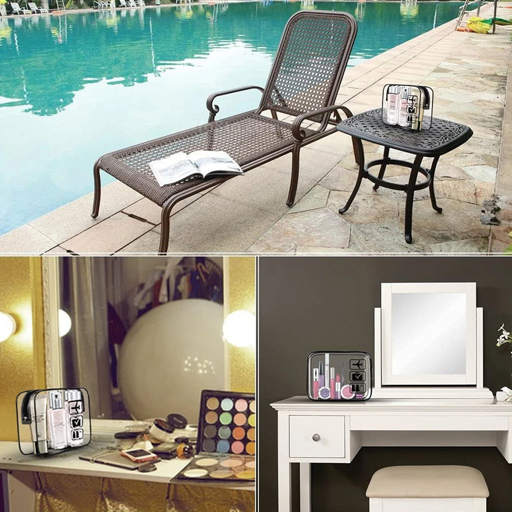 YANZAI Transparent Zipper Makeup Bag Organizer Box Men Women Travel Clear Cosmetic Bag Waterproof Toiletry Wash Make Up Bags