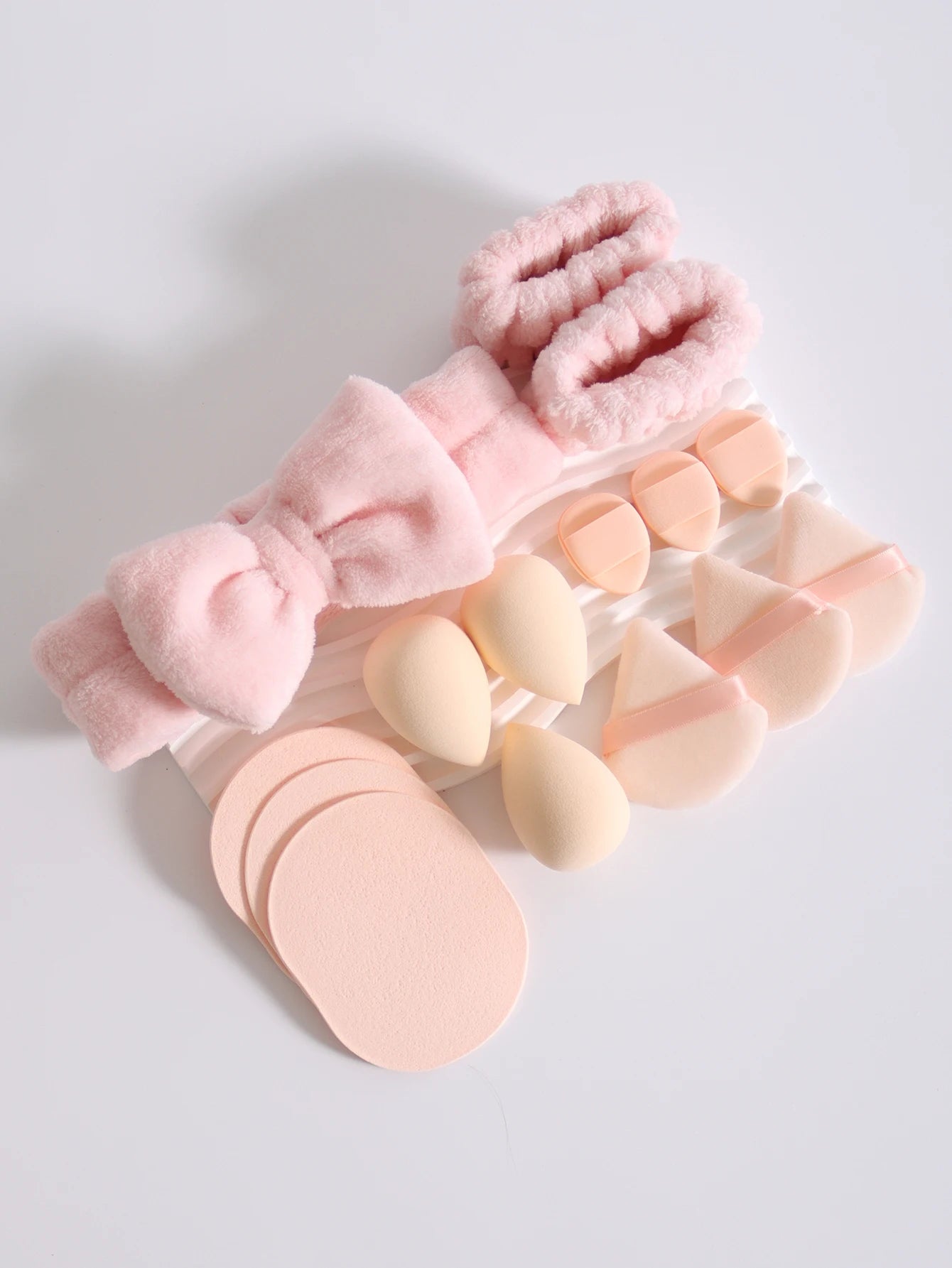 15 件套 Cosmetic Puff Makeup Sponge Blender Beauty Egg Foundation Sponges Puff Wash Face Headband Wristband Make up Accessories