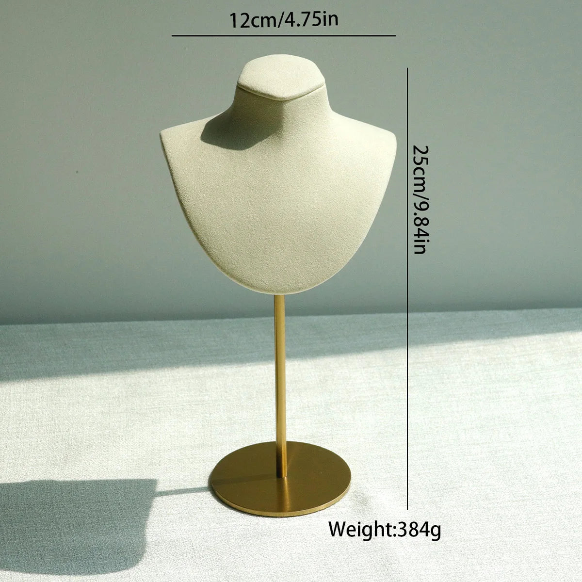 Beige Jewelry Display Props with Metal Base Earring Necklace Organizer Holder Jewelry Counter Earrings Rings Display Stand