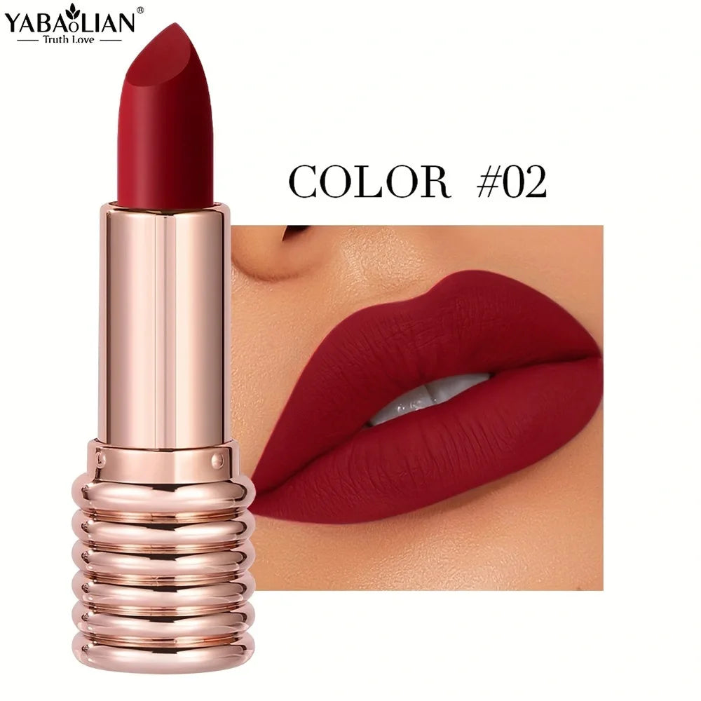 1pc Matte Lipsticks Waterproof Velvet Nude Lipstick Sexy Red Lip Stick Pigment Makeup Pink Lip Gloss Long Lasting Makeup