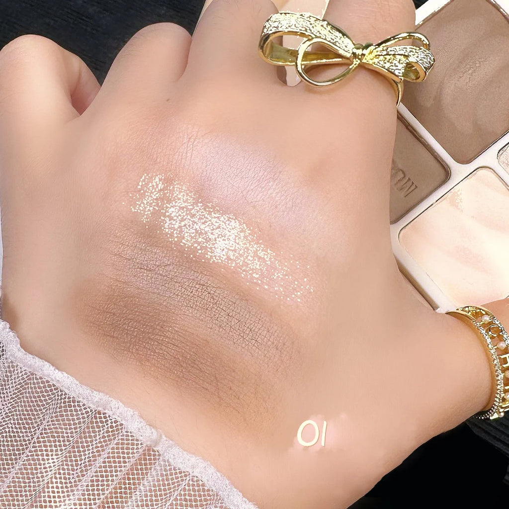 4 Colors Highlighter Contour 3D Facial Bronzer Cosmetic Brightening Beige Matte Highlights Palette Eye Shadow Nose Powder Makeup