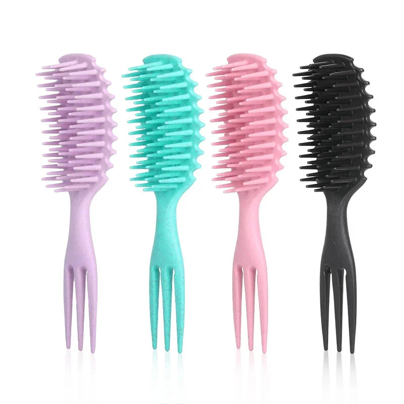 Curly Hair Brush Gentle Detangling Hairbrush Scalp Massage 3-in-1 Multifunction Curl Comb Defining Curly Hair Styling Tools