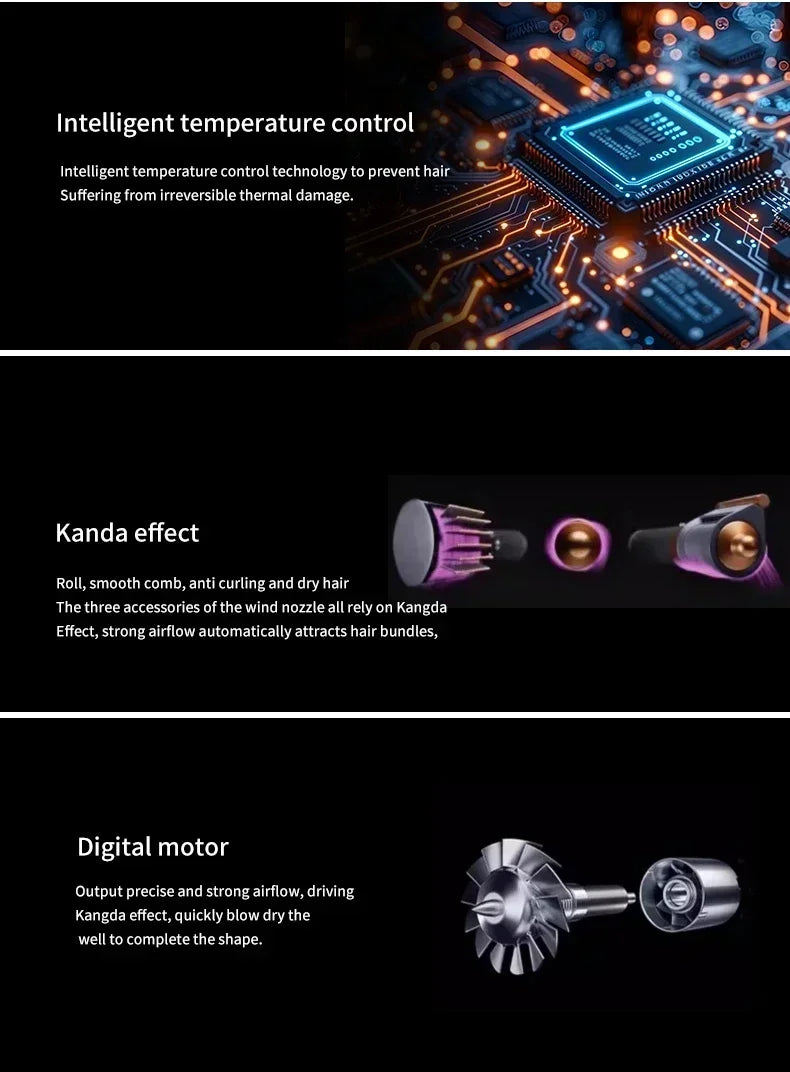 Tinsol 6 in1 Detachable with Comb AttachmentBlow DryerWith Comb for Voluminous Styles - Achieve Salon-Like Results at Home