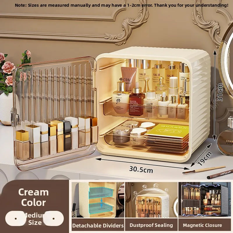 Grande boîte de rangement cosmétique acrylique multicouche Capaci Organisateur de bureau anti-poussière pour les produits de soins de la peau