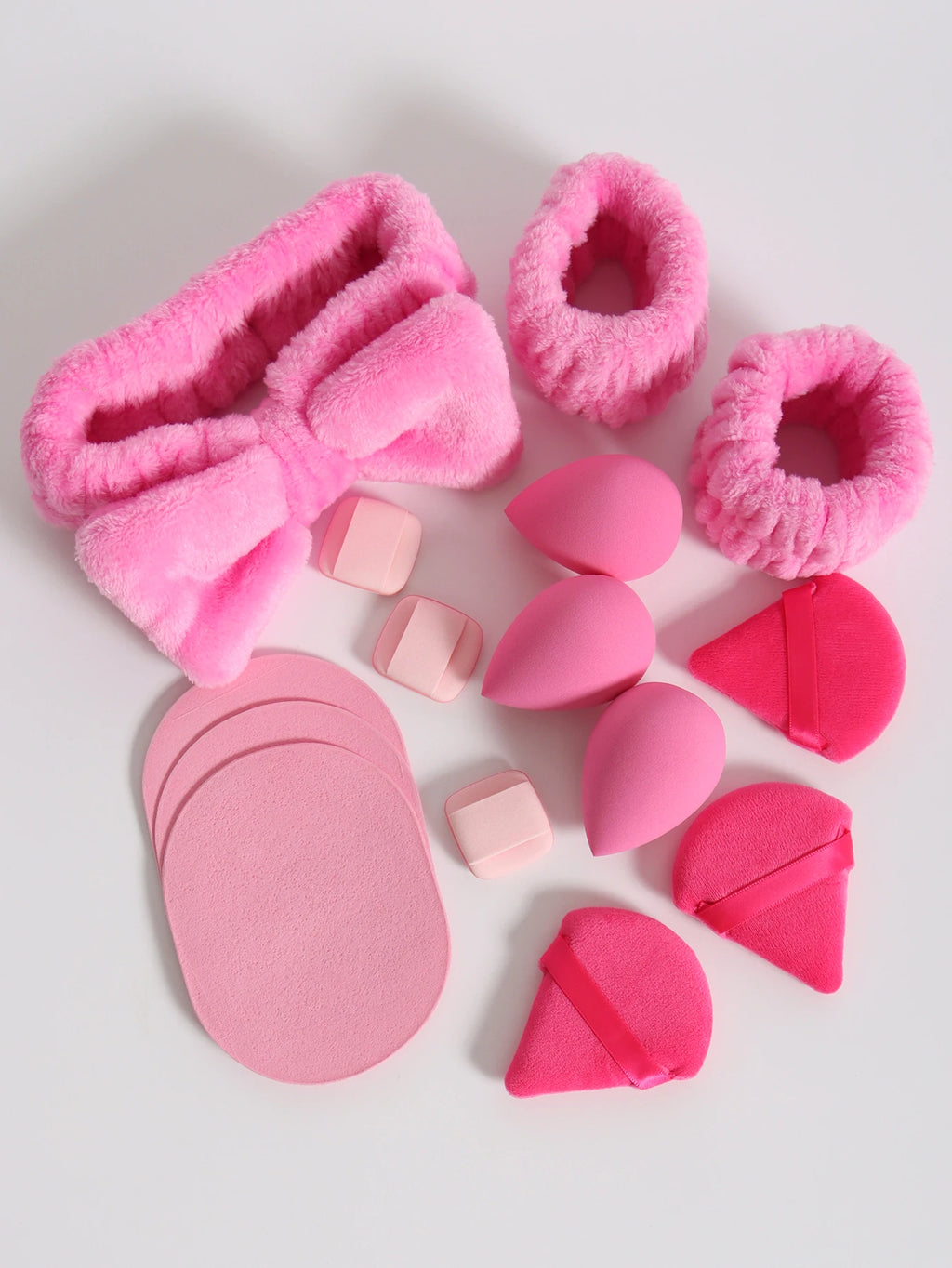 15 件套 Cosmetic Puff Makeup Sponge Blender Beauty Egg Foundation Sponges Puff Wash Face Headband Wristband Make up Accessories