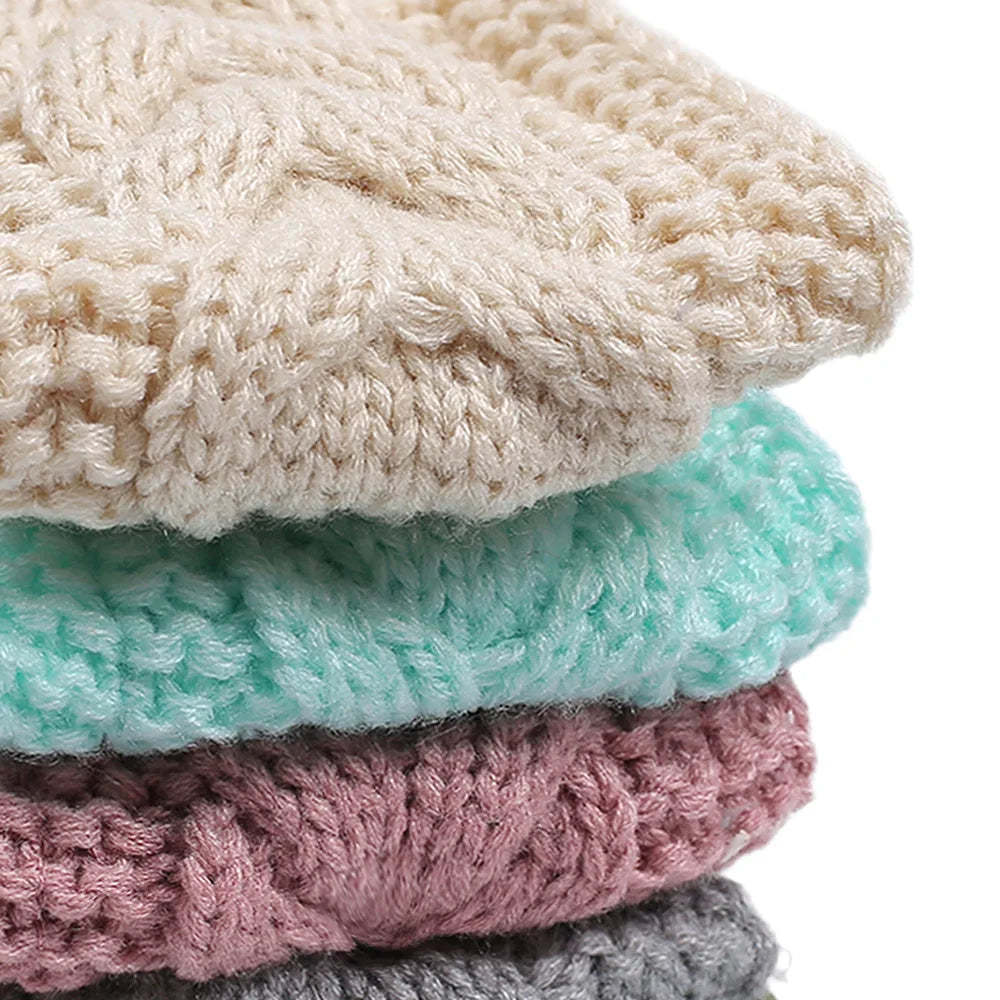 Couche intérieure tricotée d’hiver avec bandeau en velours coupe-vent et Keepwarm